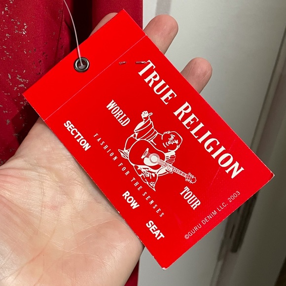 NWT True Religion Red Glitter Jacket (L) - Picture 5 of 9